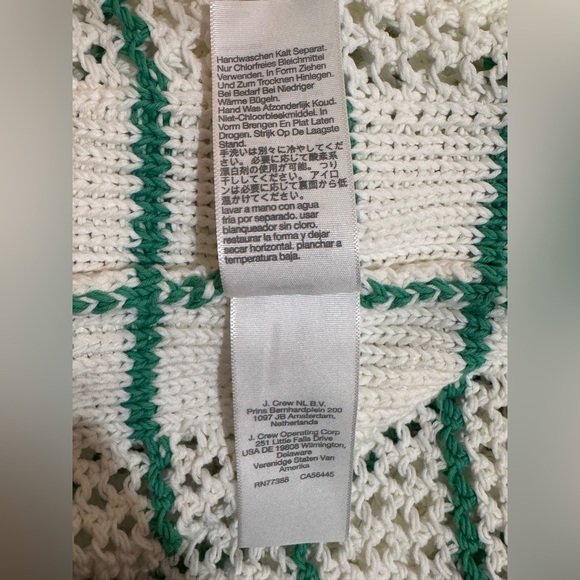 Madewell Crew Neck Open-Stitch Sweater Tee in Green Stripe. Size Small. NWT - Picture 13 of 16